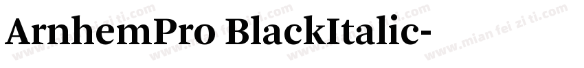 ArnhemPro BlackItalic字体转换